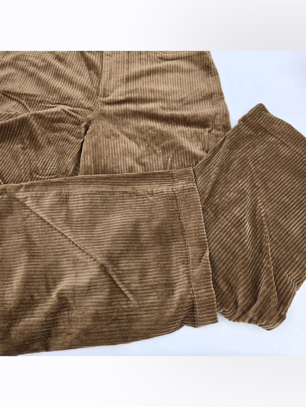Lands End High Rise Wide Leg Corduroy Pants Womens Size 18 Camel Tan Pockets - Picture 4 of 8